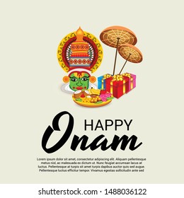 Vector illustration of a Background for Onam South Indian Festival,