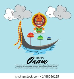 Vector illustration of a Background for Onam South Indian Festival,