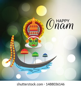 Vector illustration of a Background for Onam South Indian Festival,