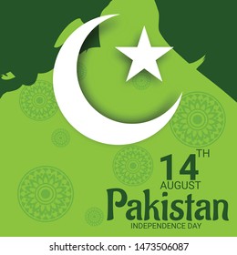Vector illustration of a Background for Pakistan Independence Day.