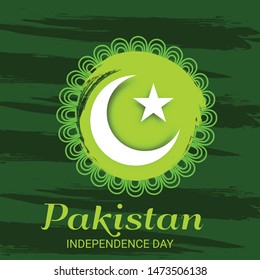 Vector illustration of a Background for Pakistan Independence Day.
