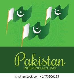 Vector illustration of a Background for Pakistan Independence Day.