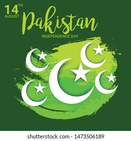 Vector illustration of a Background for Pakistan Independence Day.