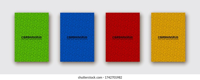 vector illustration background pandemic icons coronavirus covid 19. Virus Corona backdrop pattern. Medical banner with coronavirus covid19 bacteria icon set. Modern abstract infection texture design.
