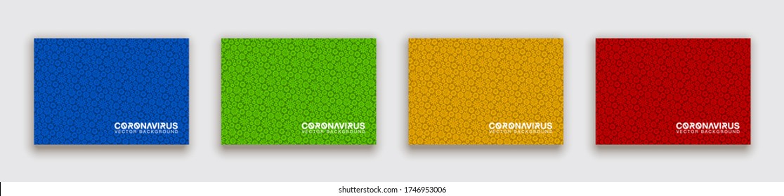 Vektor Illustration Hintergrund pandemische Symbole Coronavirus covid 19. Virus Corona Hintergrund Muster. Medizinischer Banner mit Coronavirus covid19 Bakteriensymbol eingestellt. Modernes Design der abstrakten Infektionsstruktur.