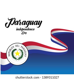 Vector illustration of a background for Paraguay Happy Independence day. - Vector