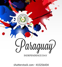Vector illustration of a background for Paraguay Happy Independence day.