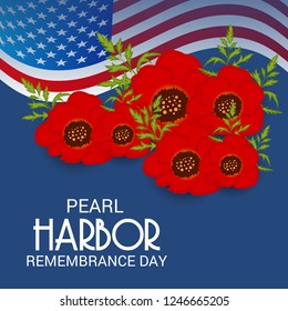 Vector illustration of a Background for Pearl Harbor Remembrance Day.
