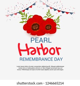 Vector illustration of a Background for Pearl Harbor Remembrance Day.