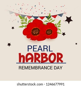 Vector illustration of a Background for Pearl Harbor Remembrance Day.