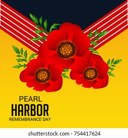Vector illustration of a Background for Pearl Harbor Remembrance Day.