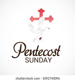 Vector illustration of a Background for Pentecost Holy spirit dove.