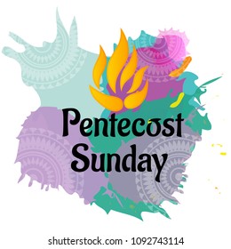 Vector illustration of a Background for Pentecost Holy spirit dove.