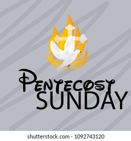 Vector illustration of a Background for Pentecost Holy spirit dove.