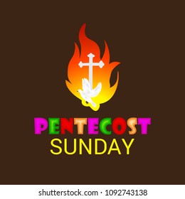 Vector illustration of a Background for Pentecost Holy spirit dove.