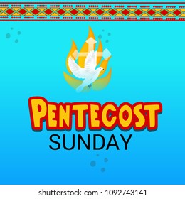 Vector illustration of a Background for Pentecost Holy spirit dove.