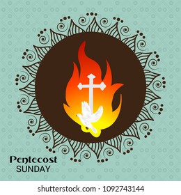 Vector illustration of a Background for Pentecost Holy spirit dove.