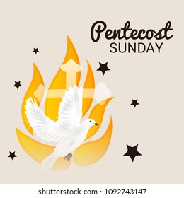 Vector illustration of a Background for Pentecost Holy spirit dove.