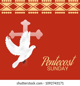 Vector illustration of a Background for Pentecost Holy spirit dove.