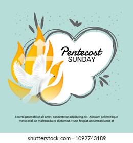 Vector illustration of a Background for Pentecost Holy spirit dove.