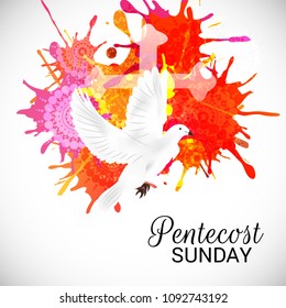 Vector illustration of a Background for Pentecost Holy spirit dove.