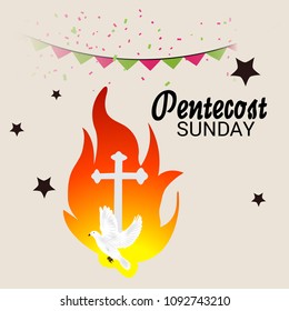 Vector illustration of a Background for Pentecost Holy spirit dove.