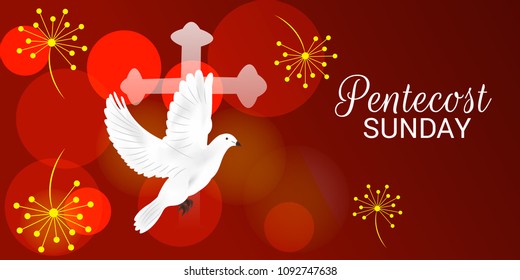 Vector illustration of a Background for Pentecost Holy spirit dove.