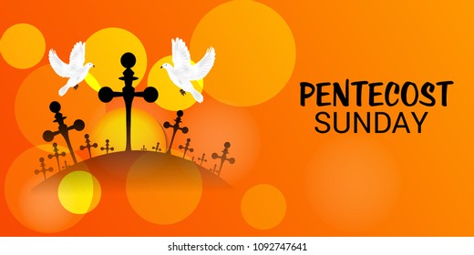 Vector illustration of a Background for Pentecost Holy spirit dove.