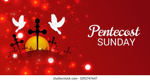 Vector illustration of a Background for Pentecost Holy spirit dove.