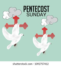 Vector illustration of a Background for Pentecost Holy spirit dove.