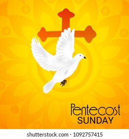 Vector illustration of a Background for Pentecost Holy spirit dove.