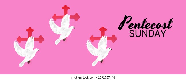 Vector illustration of a Background for Pentecost Holy spirit dove.