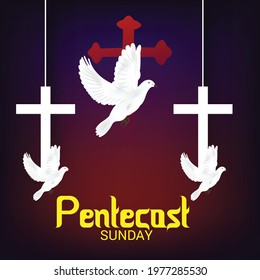 Vector illustration of a Background for Pentecost Holy spirit dove.