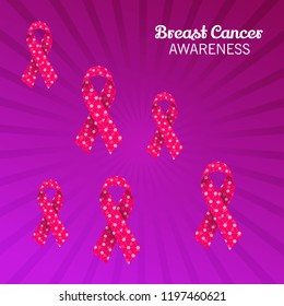 vector illustration of a Background with pink ribbon for breast cancer awareness.