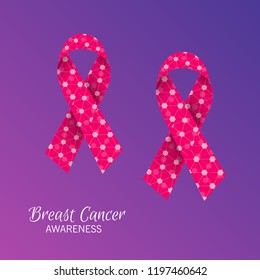 vector illustration of a Background with pink ribbon for breast cancer awareness.