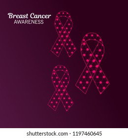 vector illustration of a Background with pink ribbon for breast cancer awareness.