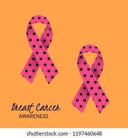 vector illustration of a Background with pink ribbon for breast cancer awareness.