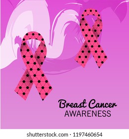 vector illustration of a Background with pink ribbon for breast cancer awareness.