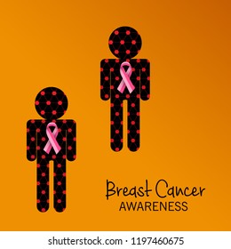 vector illustration of a Background with pink ribbon for breast cancer awareness.