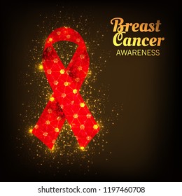vector illustration of a Background with pink ribbon for breast cancer awareness.