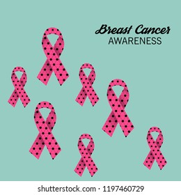 vector illustration of a Background with pink ribbon for breast cancer awareness.