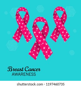 vector illustration of a Background with pink ribbon for breast cancer awareness.