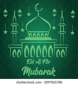 Vector illustration of the background of a place of worship for Muslims, namely the mosque.