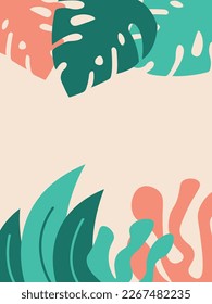 fondo de ilustración vectorial con plantas y hojas. fondo con flores de primavera. fondo para postales, carteles, carteles y tarjetas de felicitación