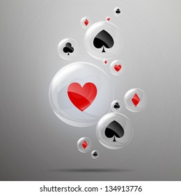 Vector Illustration of a Background with Playing Card Suits