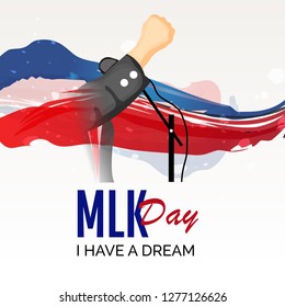 Vector illustration of a Background or poster with American Flag For Martin Luther King Day.