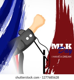 Vector illustration of a Background or poster with American Flag For Martin Luther King Day.