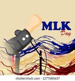 Vector illustration of a Background or poster with American Flag For Martin Luther King Day.