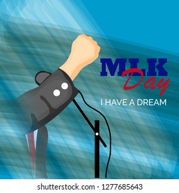 Vector illustration of a Background or poster with American Flag For Martin Luther King Day.