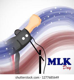 Vector illustration of a Background or poster with American Flag For Martin Luther King Day.